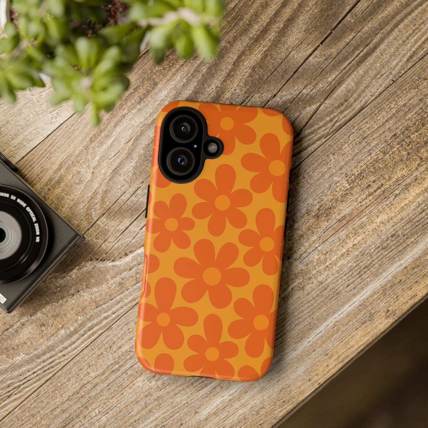Retro Orange Floral Phone Case