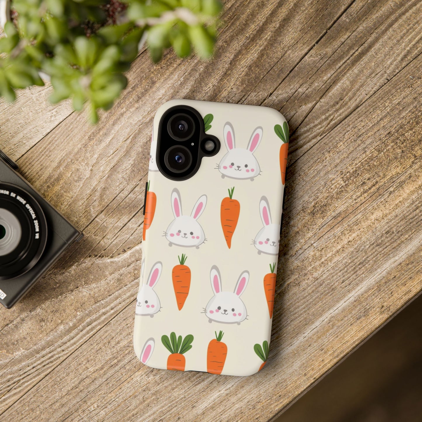 Cute Bunny & Carrot Phone Case - Tough Cases for Easter & Spring