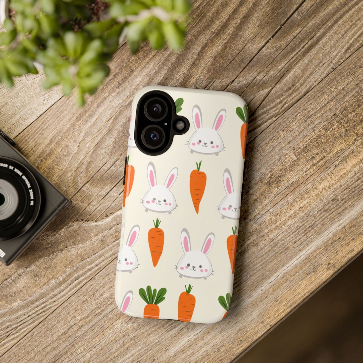 Cute Bunny & Carrot Phone Case - Tough Cases for Easter & Spring
