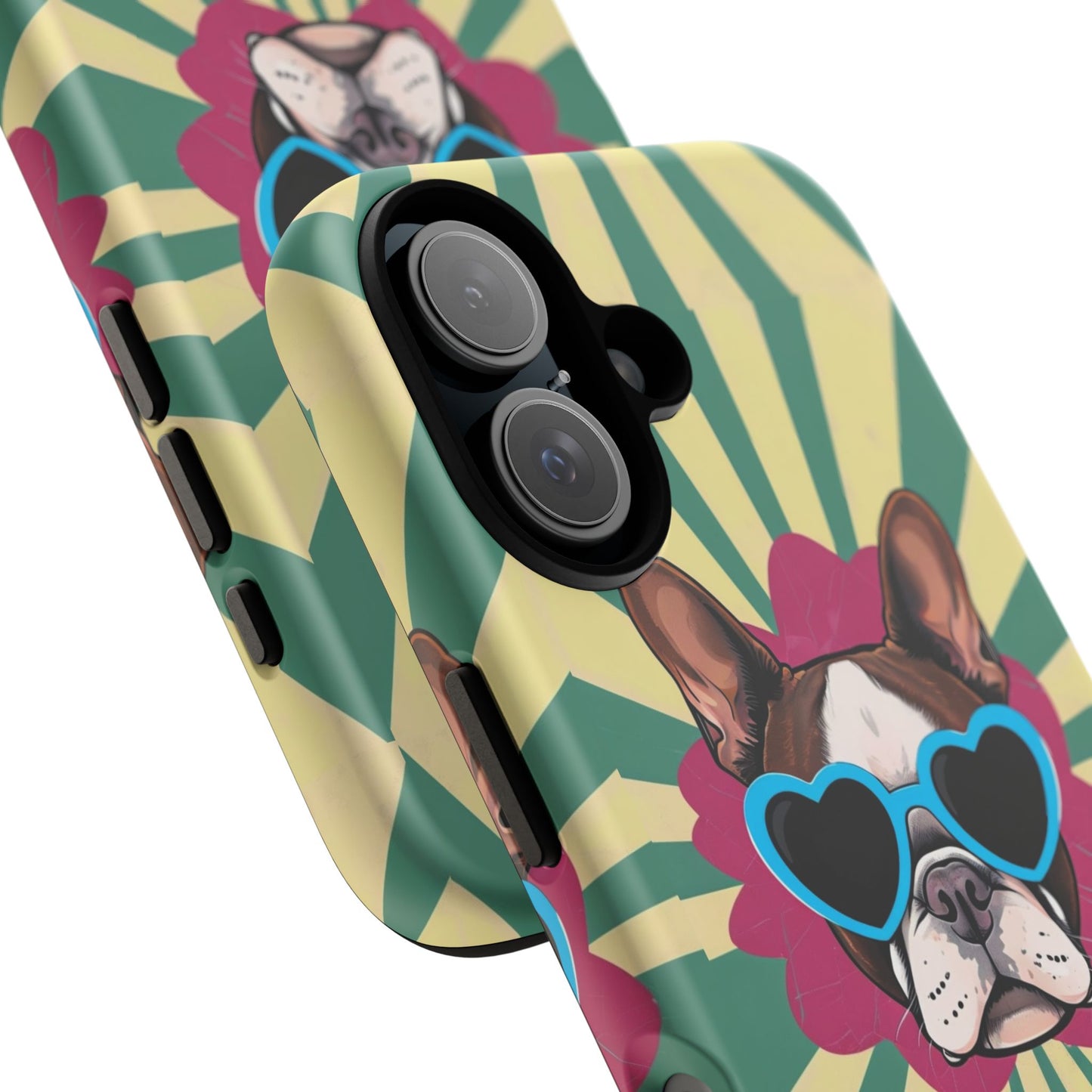 Cool Dog Phone Case - Funky French Bulldog Design with Heart Sunglasses