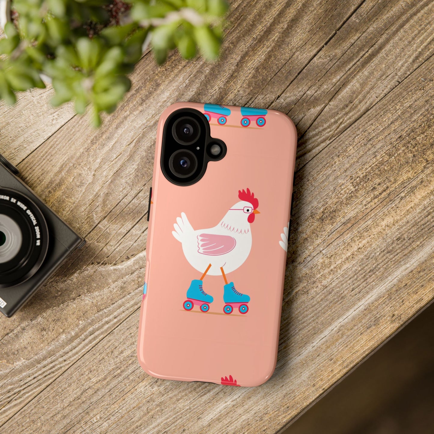 Cute Chicken Roller Skate Phone Case - Tough & Fun Design