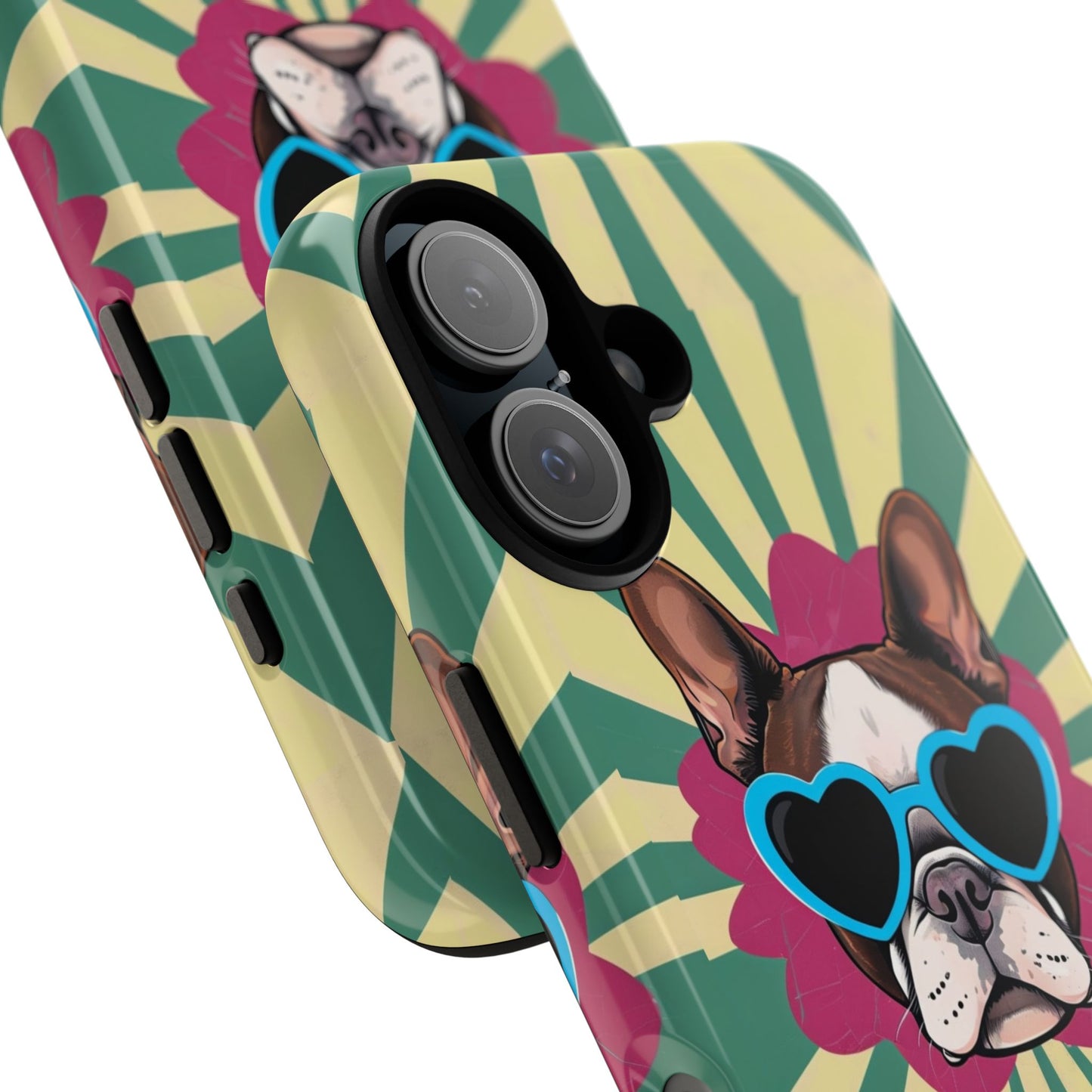 Cool Dog Phone Case - Funky French Bulldog Design with Heart Sunglasses