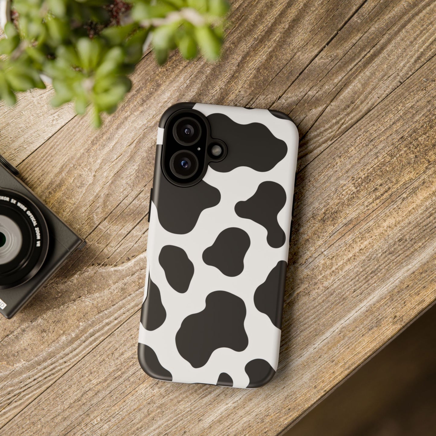MOO. Phone Case - Minimal Cow Print Design