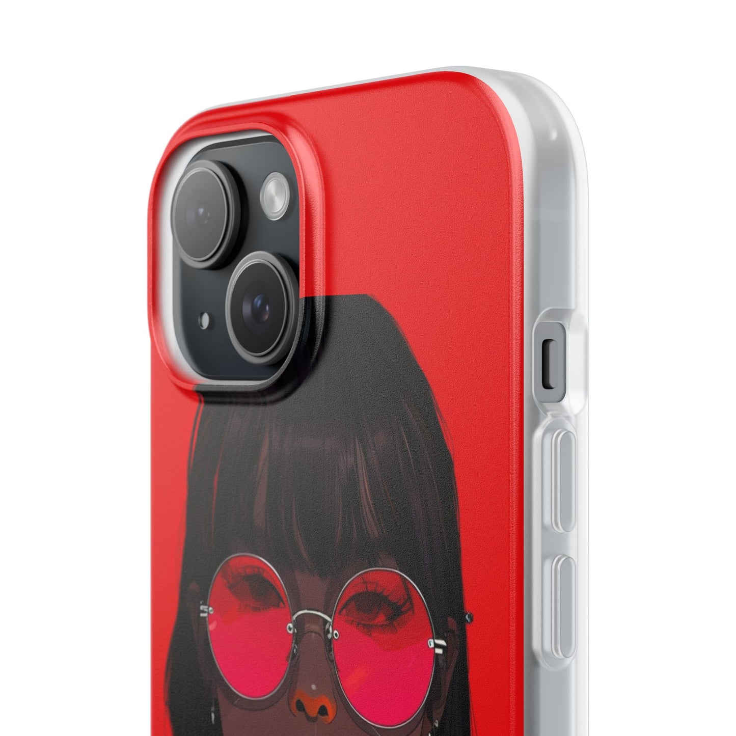 Stylish Red Sunglasses Flexi Case – Trendy Phone Cover for Fashionistas