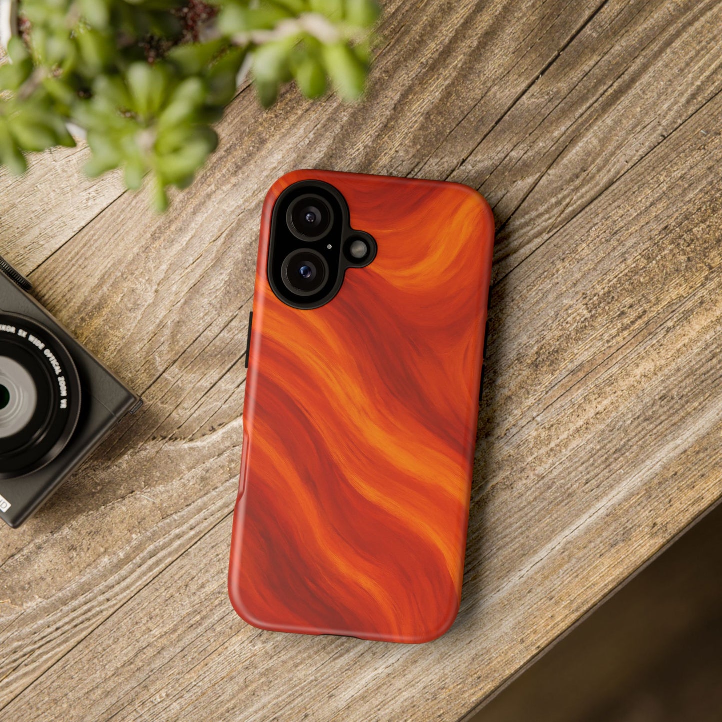 Phone Case — Fiery Orange Swirl Protective Tough Case