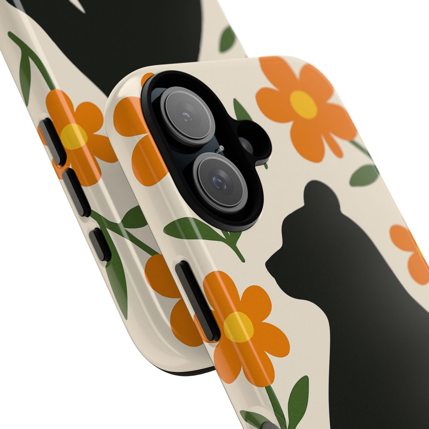 Bear Silhouette Floral Phone Case