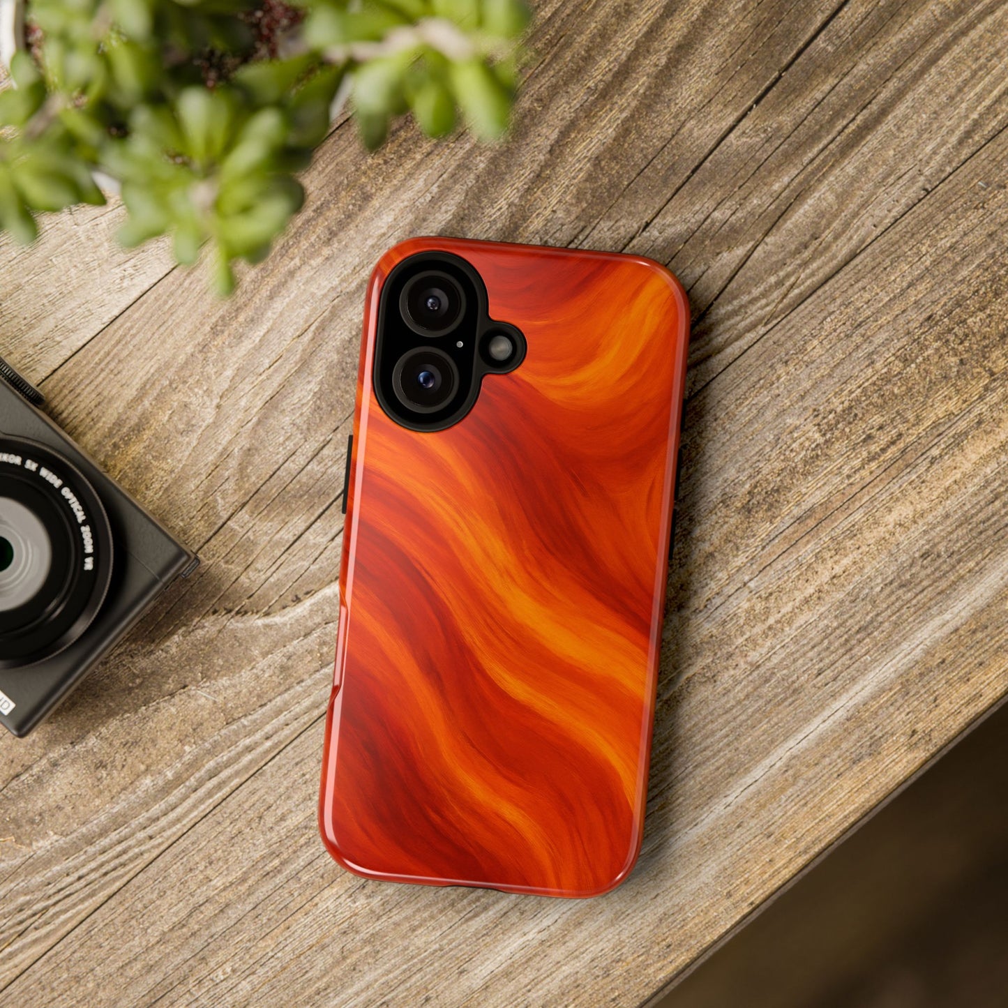 Phone Case — Fiery Orange Swirl Protective Tough Case