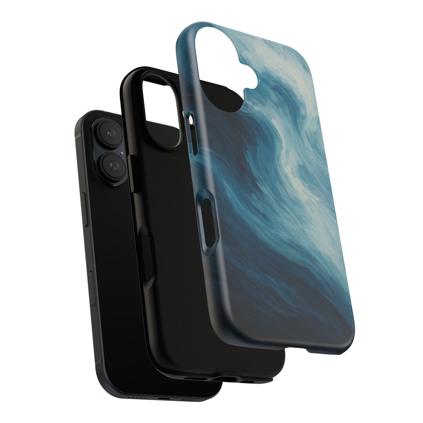 Ocean Swirl Tough Phone Case — Protective Blue Wave Design