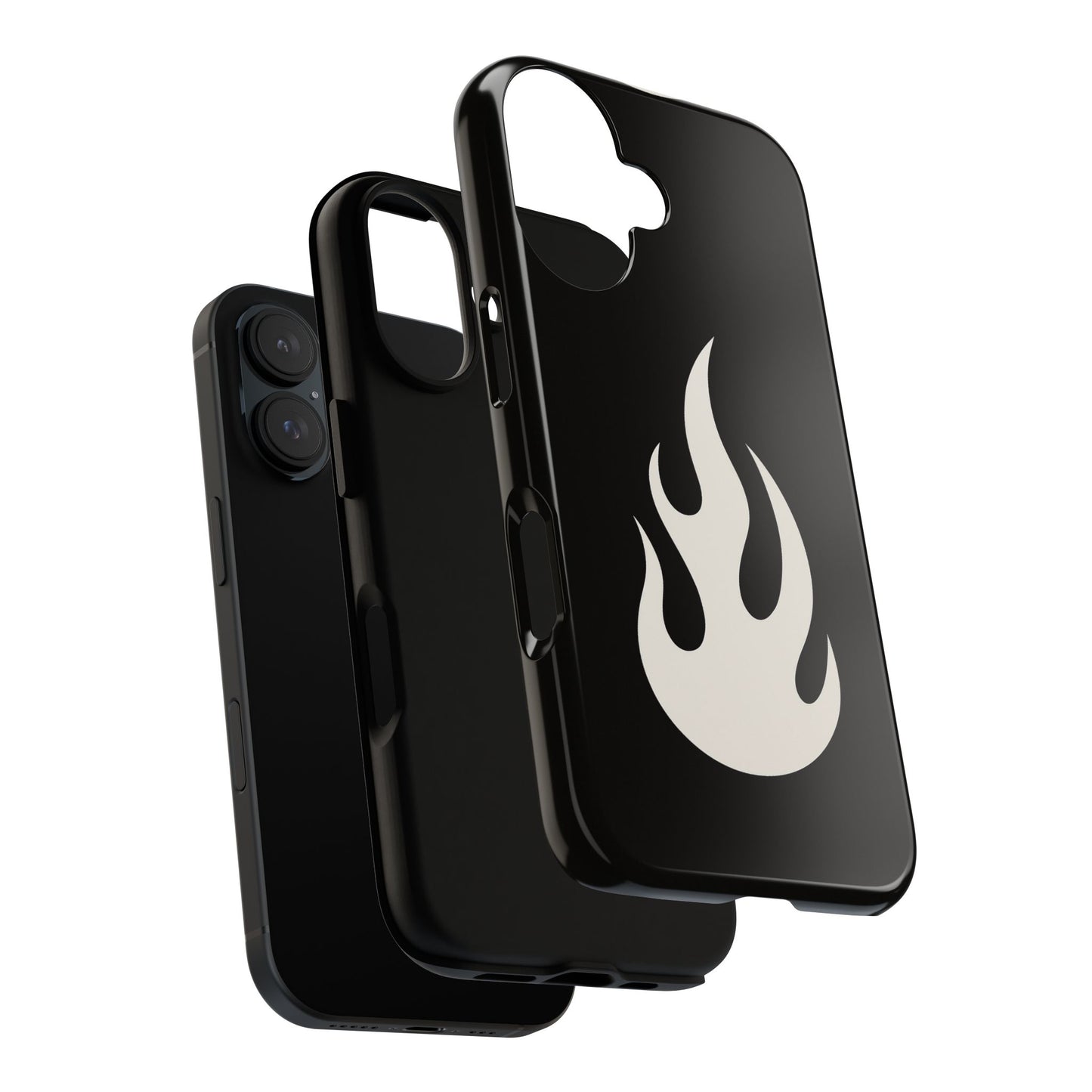 Flame Graphic Phone Case — Tough Black Protective iPhone Cover