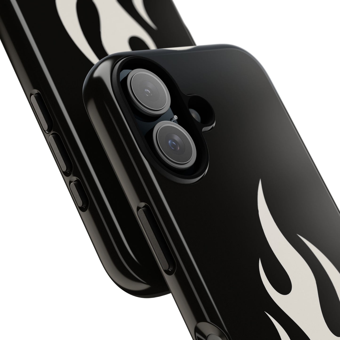 Flame Graphic Phone Case — Tough Black Protective iPhone Cover