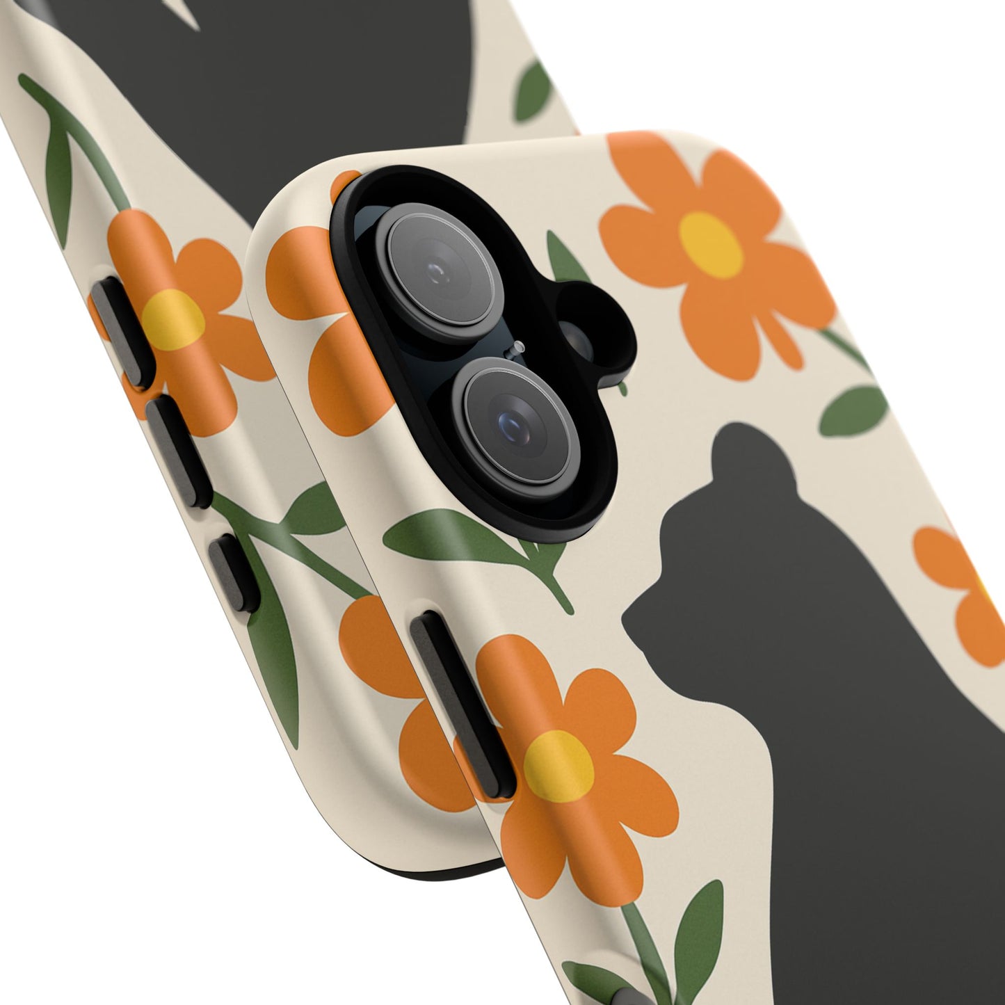 Bear Silhouette Floral Phone Case