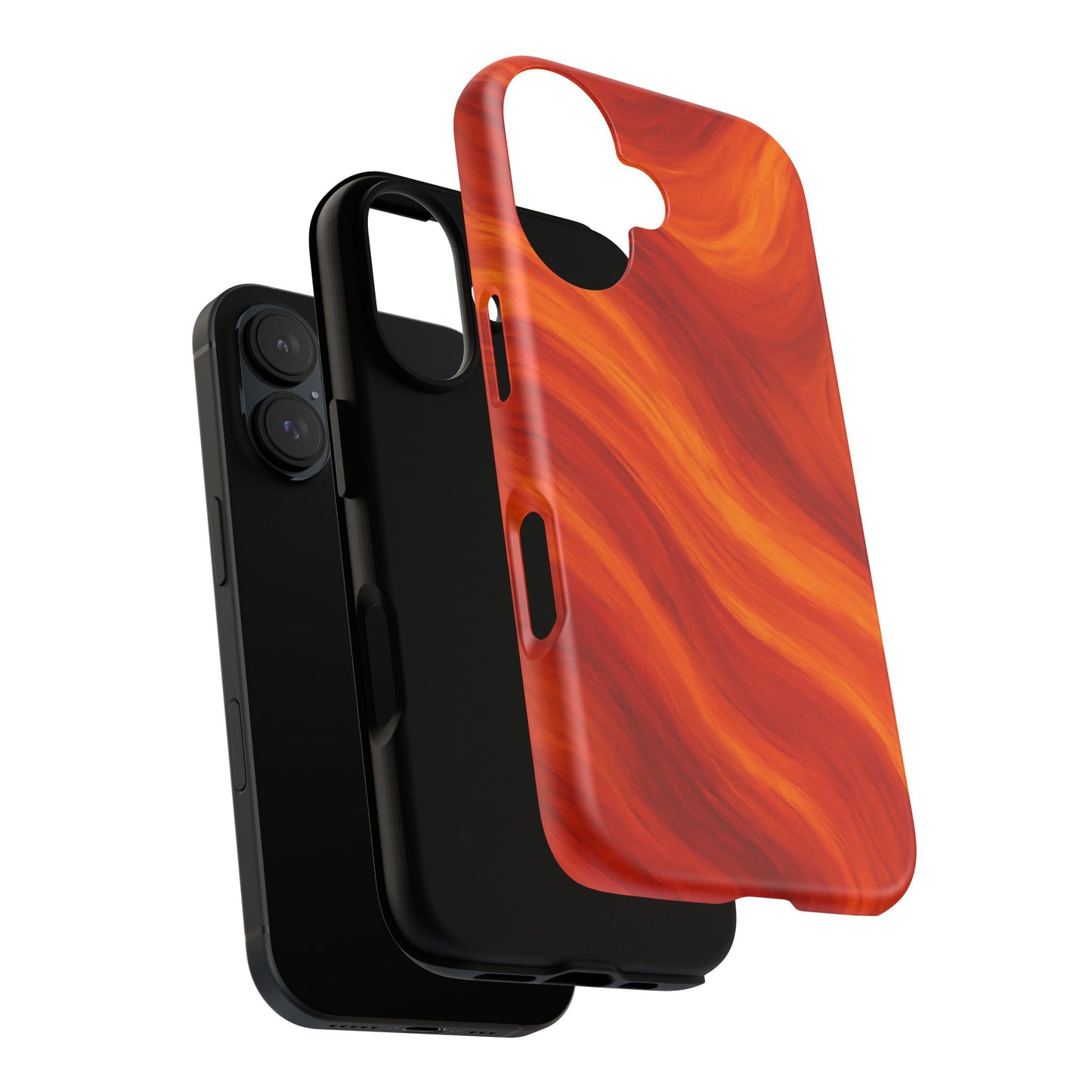 Phone Case — Fiery Orange Swirl Protective Tough Case