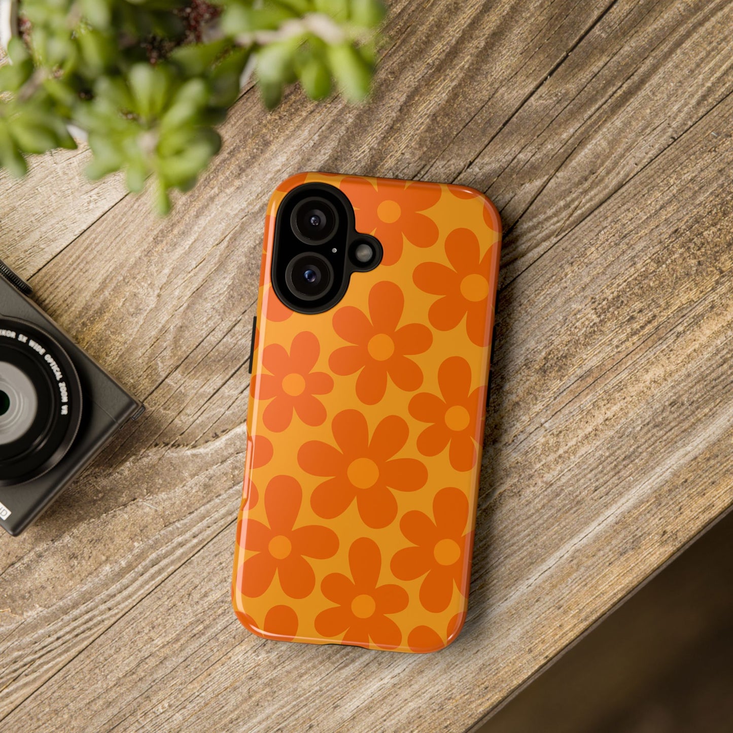 Retro Orange Floral Phone Case