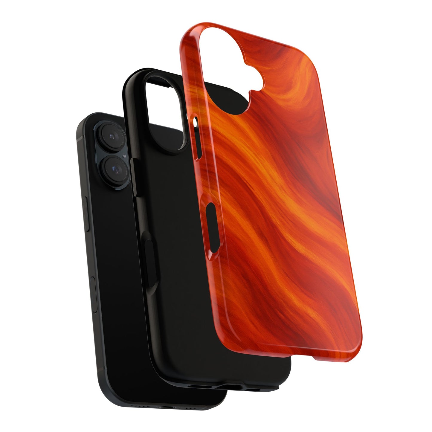 Phone Case — Fiery Orange Swirl Protective Tough Case