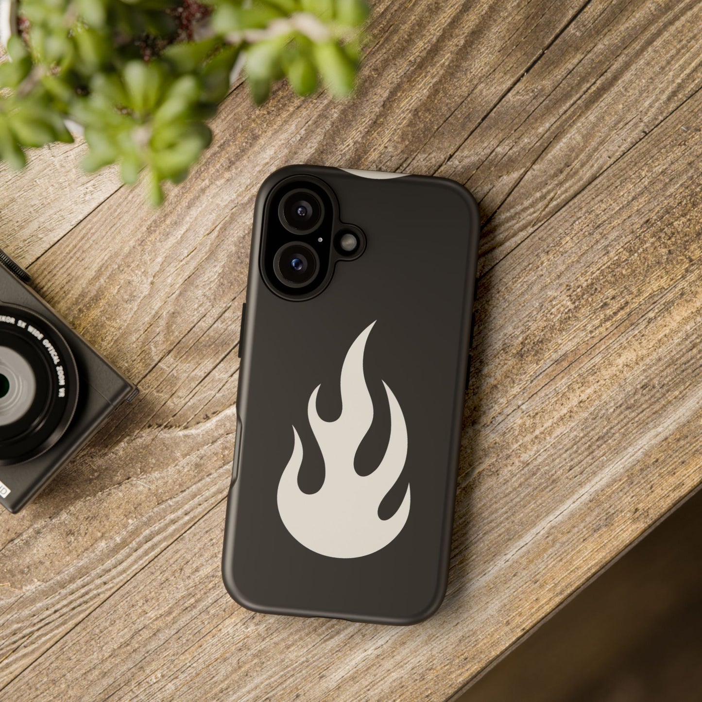 Flame Graphic Phone Case — Tough Black Protective iPhone Cover