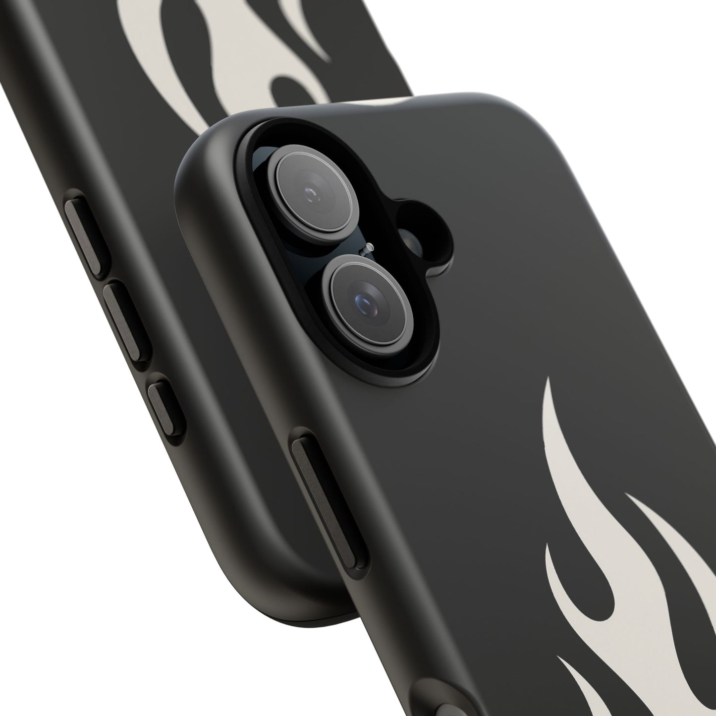 Flame Graphic Phone Case — Tough Black Protective iPhone Cover